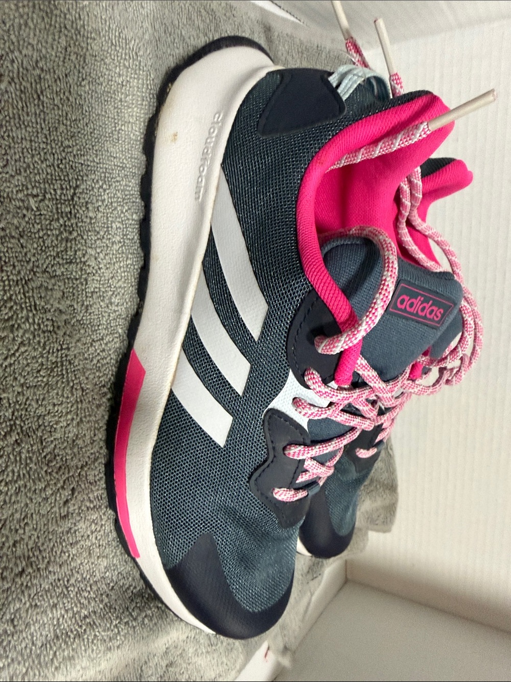 Adidas Navy and Pink Women's Running Sneakers